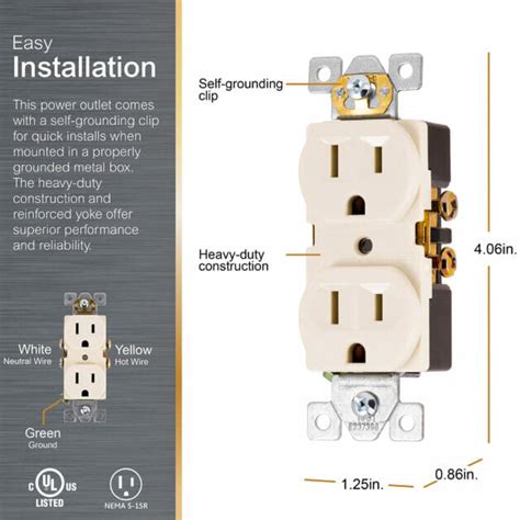 self grounding receptacle metal box|installing self grounding outlets.